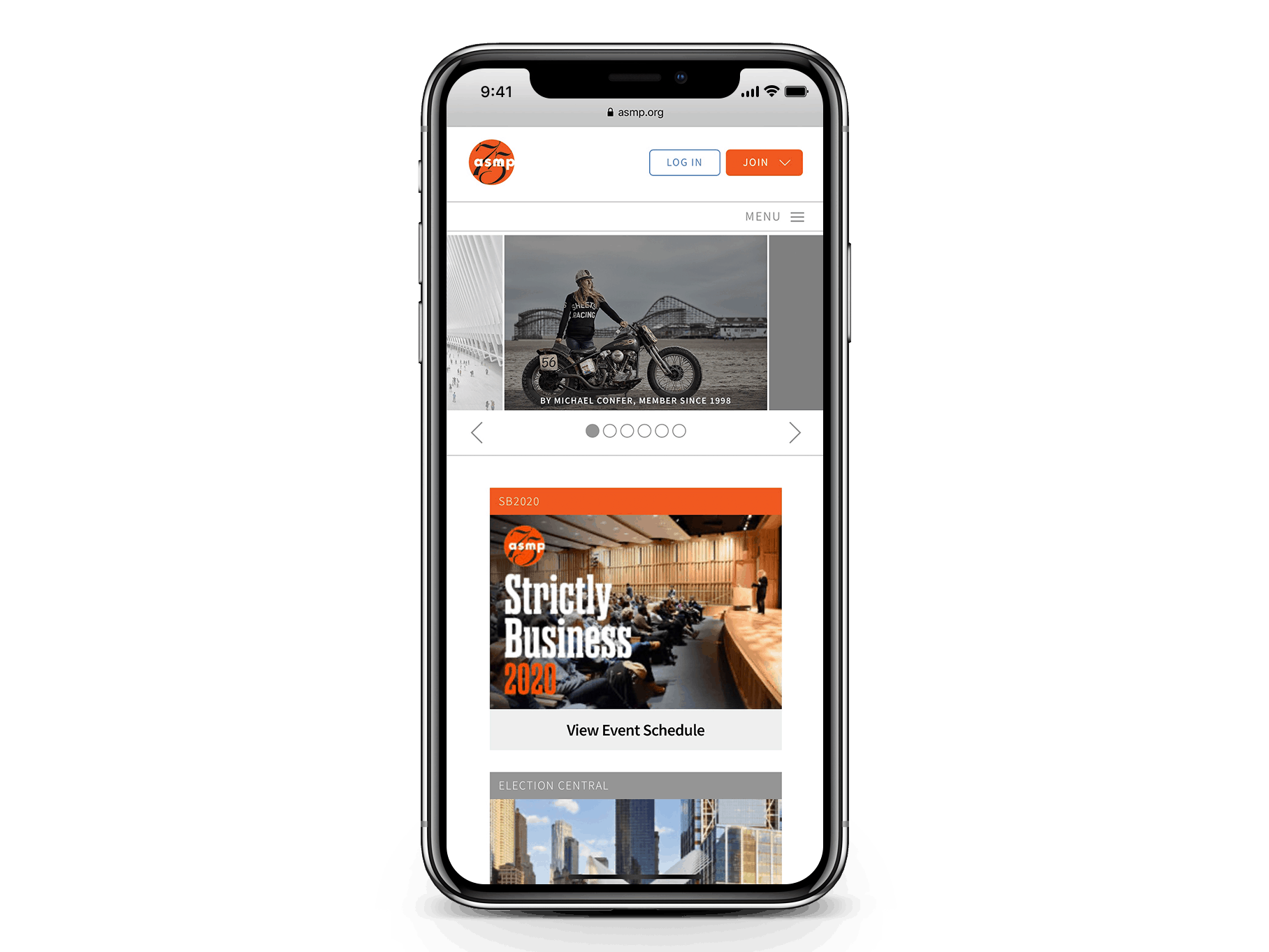 association website mobile design