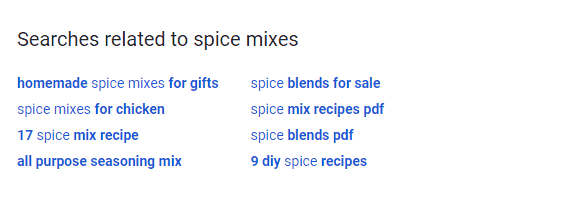 related to spice mixes google results